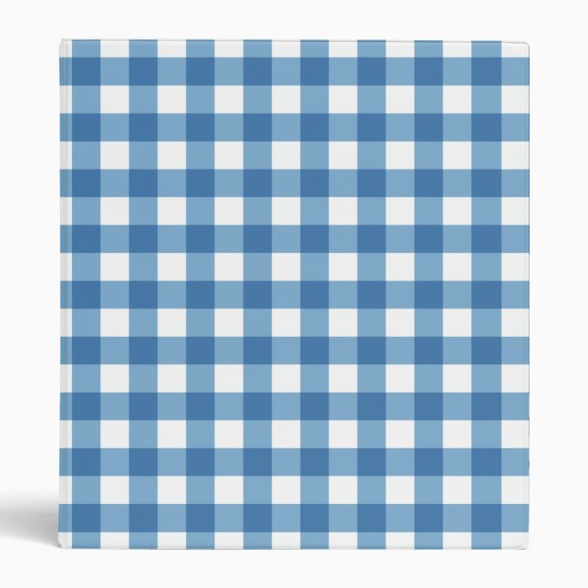 Light Blue Gingham 3 Ring Binder (Front)