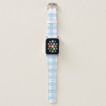 Light Blue Gingham Apple Watch Band