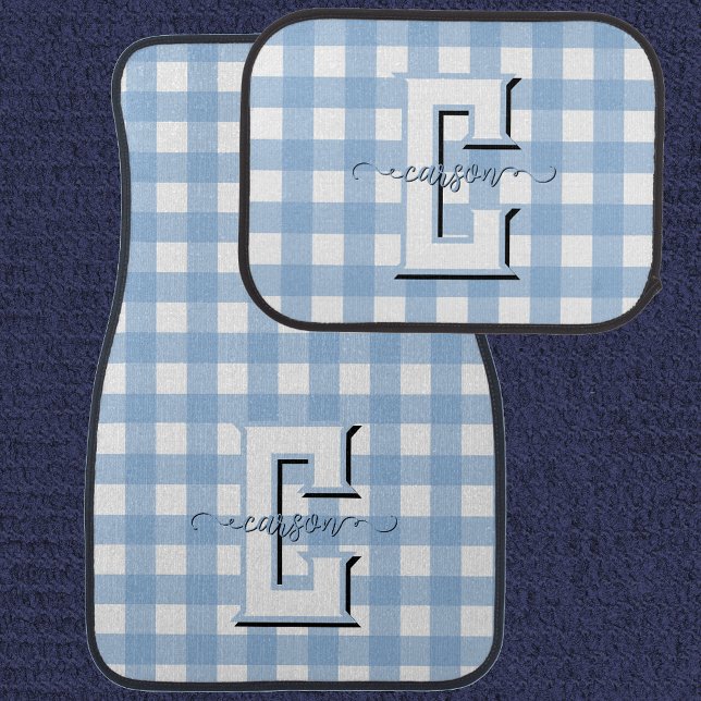 Light Blue Gingham Car Floor Mats (Creator Uploaded)