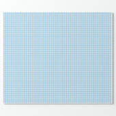 Light Blue Gingham Check Shower Birthday Wrapping Paper (Flat)