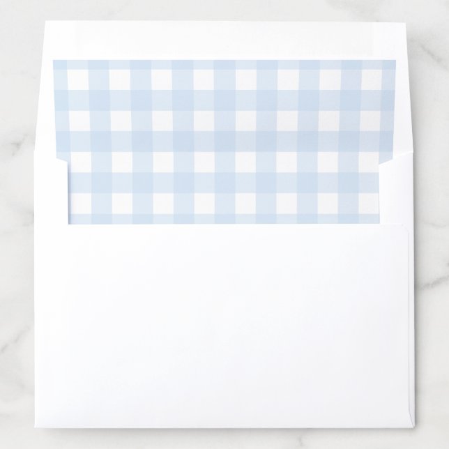 Light Blue Gingham Envelope Liner (In Envelope)
