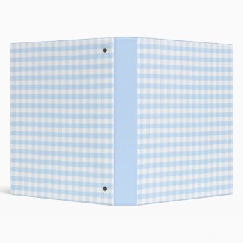 Light Blue Gingham Pattern Binder by inspirationzstore at Zazzle