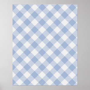 Light Blue Gingham Pattern Classic Checkered Print