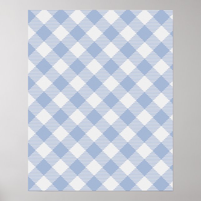 Light Blue Gingham Pattern Classic Checkered Print (Front)