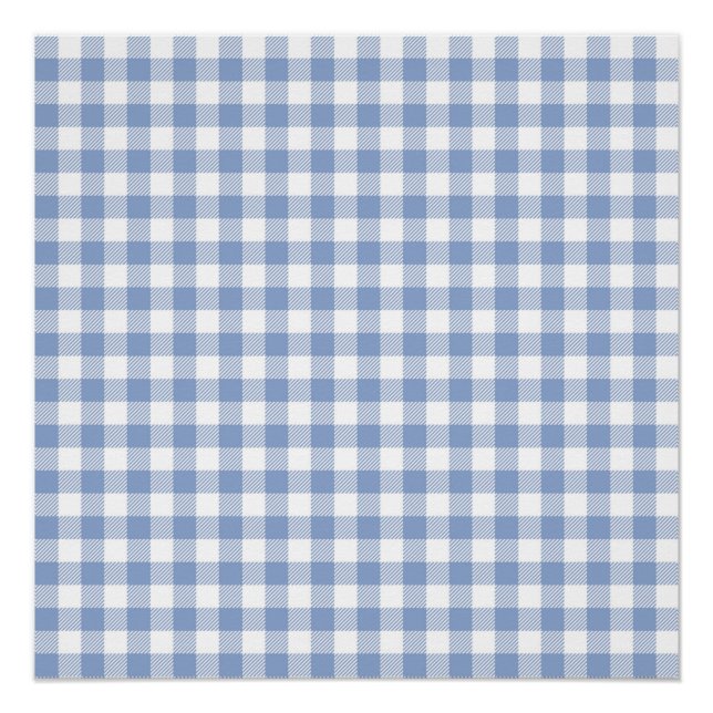 Light Blue Gingham Pattern Classic Checkered Print (Front)