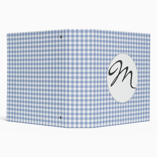 Light Blue Gingham Pattern Classic Checkered Print Binder (Background)