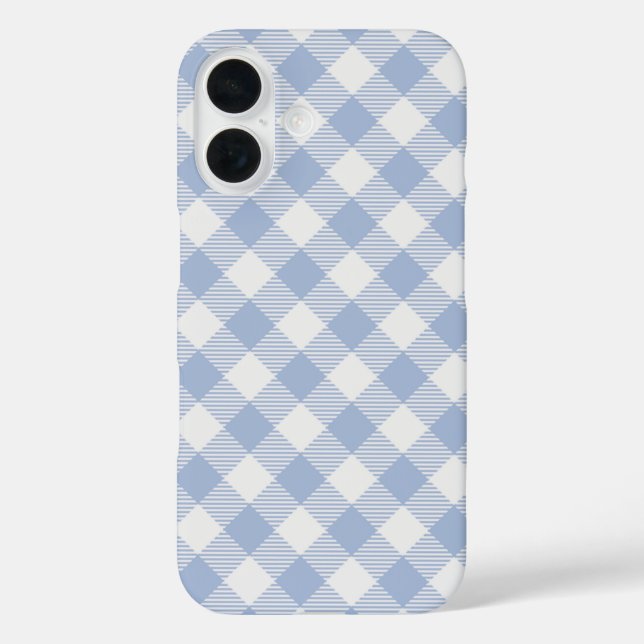 Light Blue Gingham Pattern Classic Checkered Print Case-Mate iPhone Case (Back)