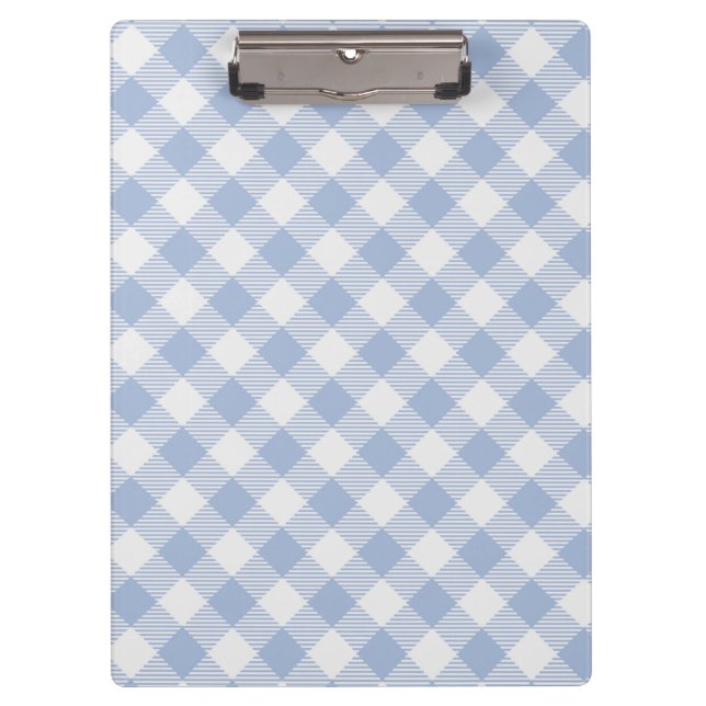 Light Blue Gingham Pattern Classic Checkered Print Clipboard (Front)
