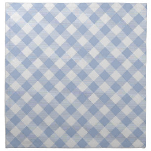 Light Blue Gingham Pattern Classic Checkered Print Cloth Napkin