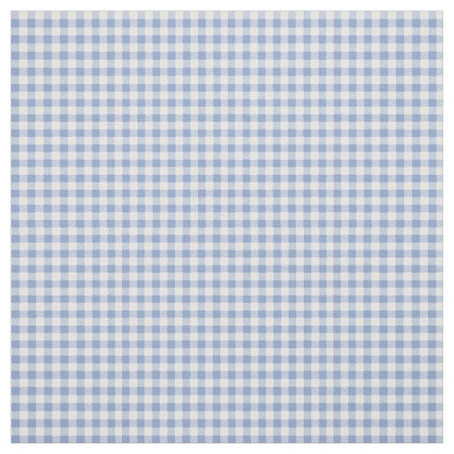 Light Blue Gingham Pattern Classic Checkered Print Fabric (Swatch)