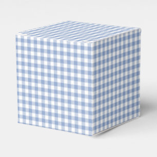 Light Blue Gingham Pattern Classic Checkered Print Favor Boxes