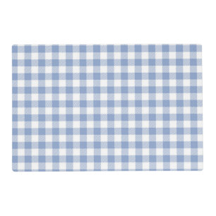 Light Blue Gingham Pattern Classic Checkered Print Placemat