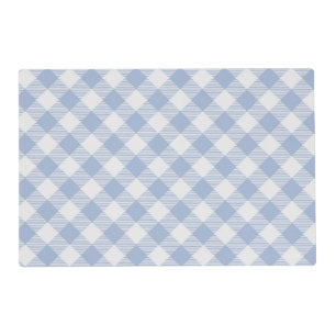 Light Blue Gingham Pattern Classic Checkered Print Placemat