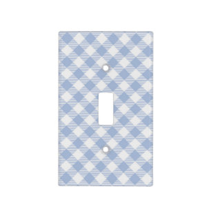 Light Blue Gingham Pattern Classic Checkered Print Switch Cover