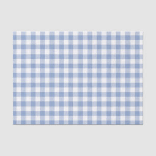 Light Blue Gingham Pattern Classic Checkered Print Tissue Paper