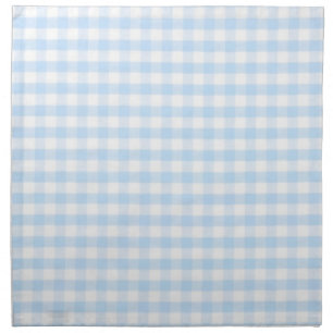 Light blue gingham pattern cloth napkin