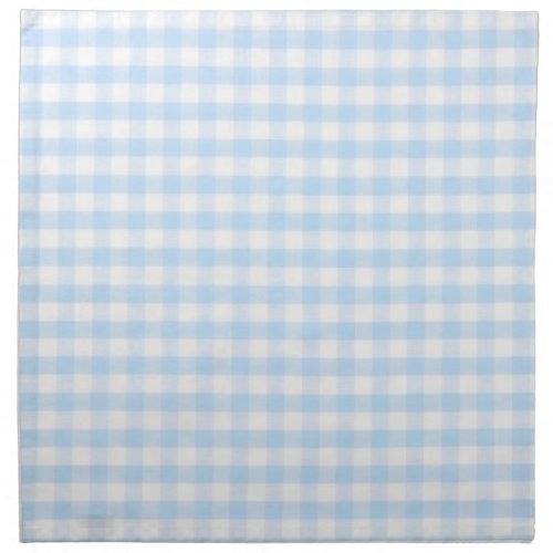 Light blue gingham pattern cloth napkin