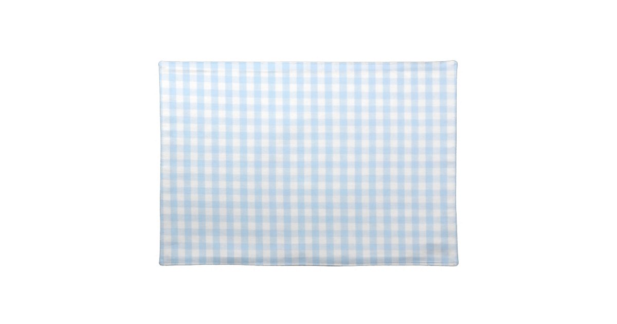 Light blue gingham pattern cloth placemat Zazzle