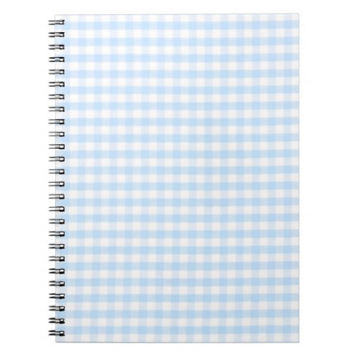 Light blue gingham pattern notebook
