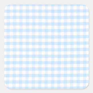 Light blue gingham pattern square sticker