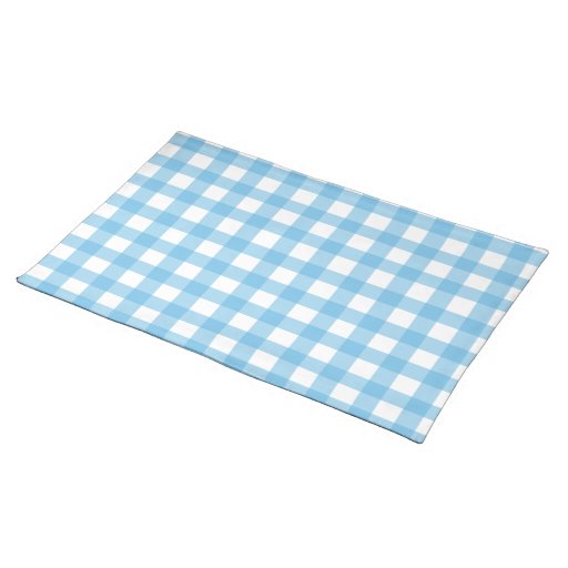 Light Blue Gingham Placemats | Zazzle