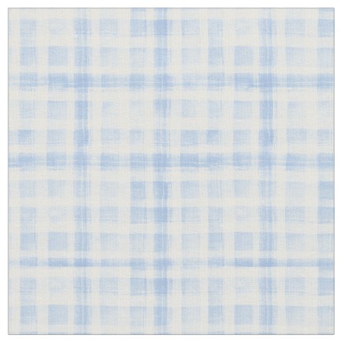 Light Blue Gingham Watercolor Fabric