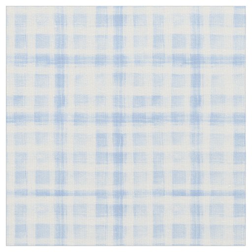 Light Blue Gingham Watercolor Fabric