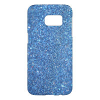 Light Blue Glitter Samsung Galaxy S7 Phone Case