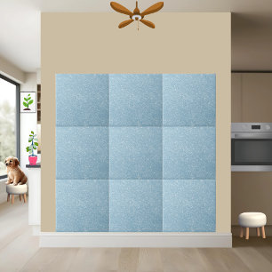 Light Blue Glitter Sparkle Ceramic Tile