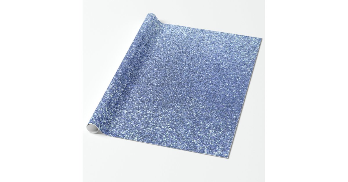 Light blue glitter wrapping paper Zazzle