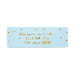 Light Blue & Gold Foil Invitation Address Labels