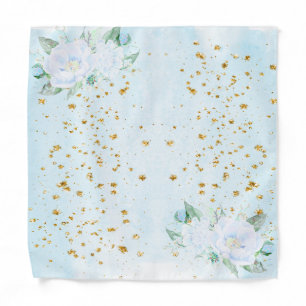 Light Blue Gold Groom wedding Handkerchiefs 18x18 Bandana