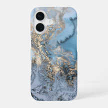 Light Blue & Gold Marble iPhone 6/6s Case
