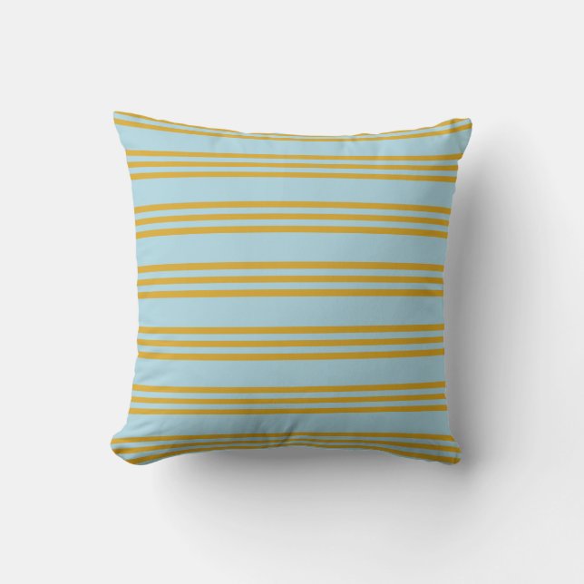 Light Blue & Goldenrod Pattern Throw Pillow (Front)