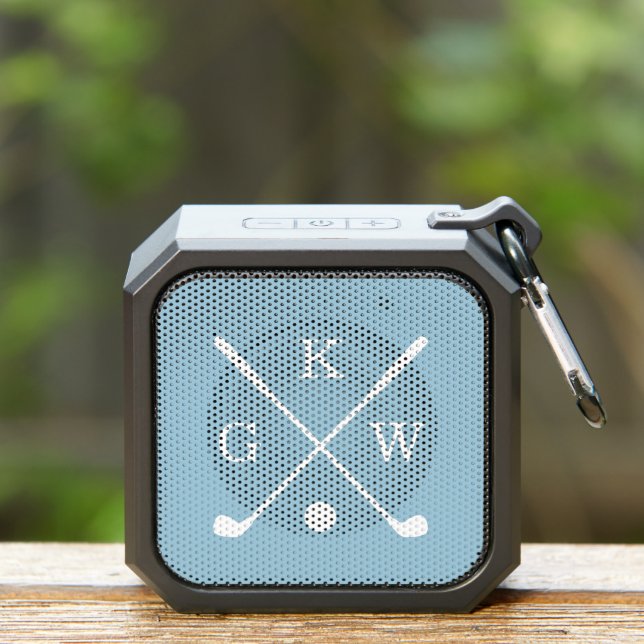 Light Blue Golf Clubs 3 Letter Monogram Bluetooth Speaker (Insitu(Outdoor))