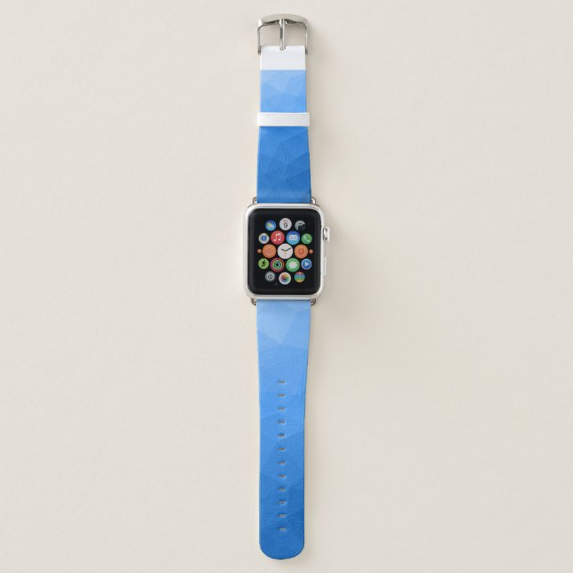 Light blue gradient geometric mesh pattern apple watch band (Front)