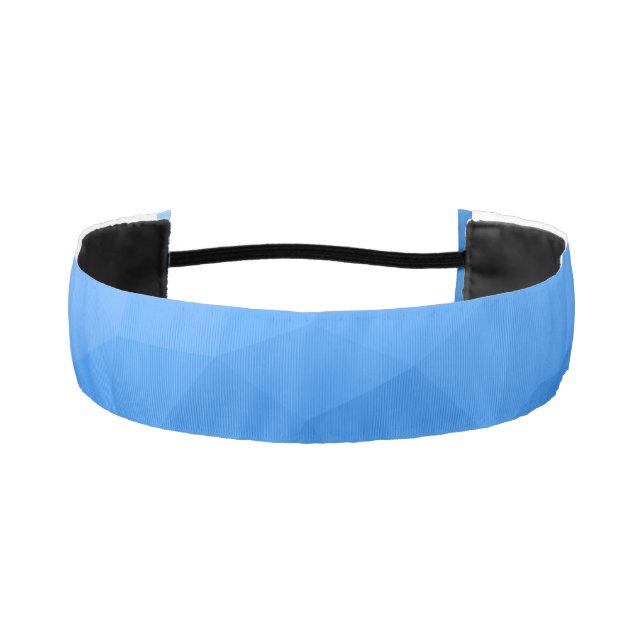 Light blue gradient geometric mesh pattern athletic headband (Front)