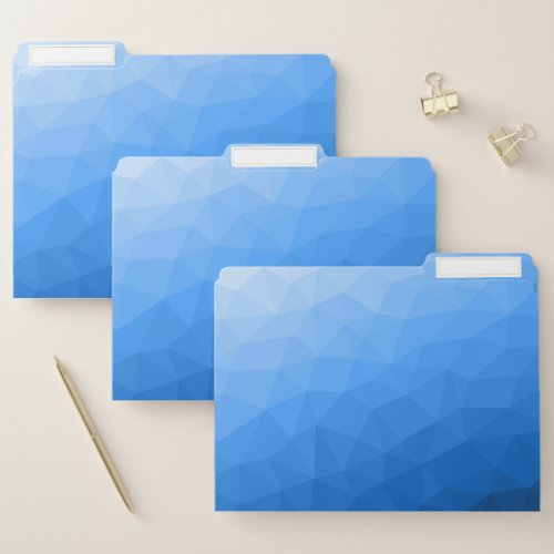 Light blue gradient geometric mesh pattern file folder