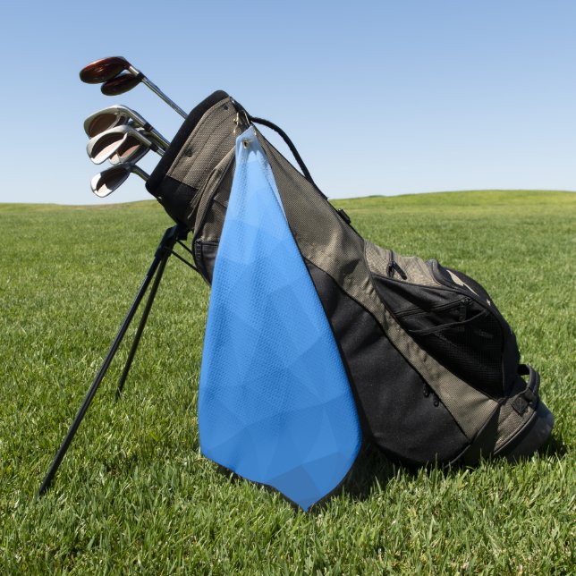 Light blue gradient geometric mesh pattern golf towel (Green)