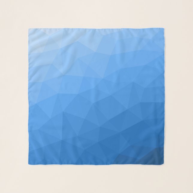 Light blue gradient geometric mesh pattern scarf (Front)