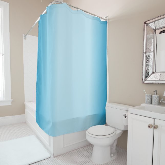 Light Blue Gradient Shower Curtain (In Situ)