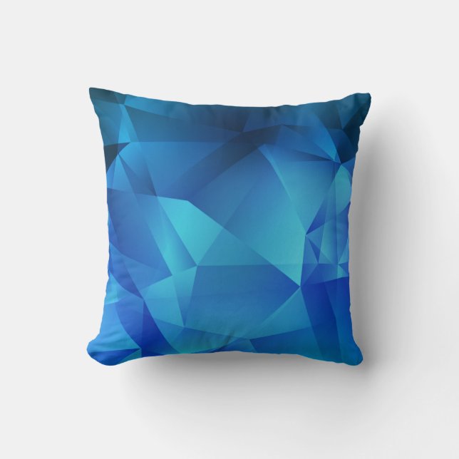 Light BLUE gradient triangles template. Creative i Throw Pillow (Front)