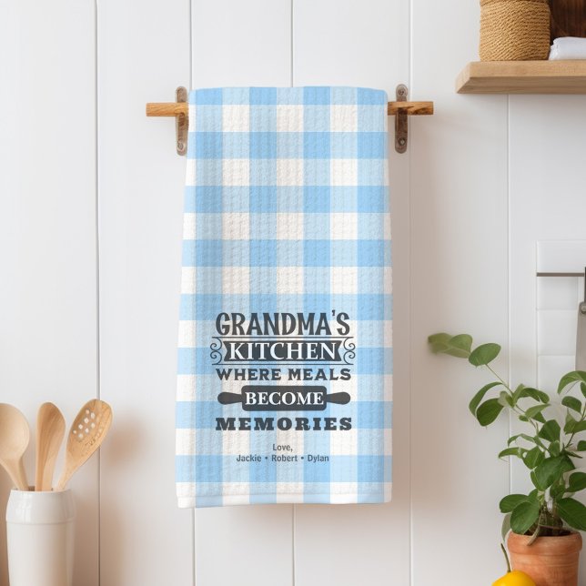 Light Blue Grandma Meals Become Memories Kitchen Towel (Creator Uploaded)