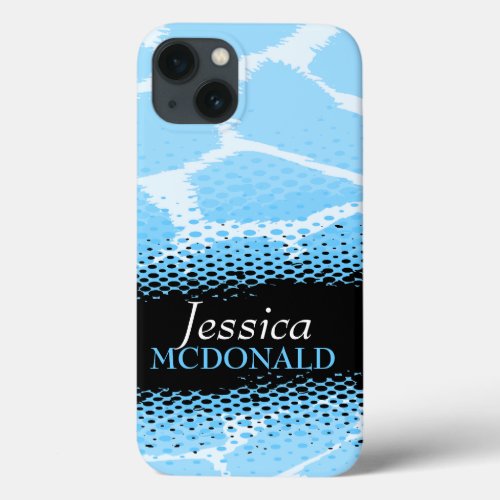 Light blue graphic animal print  iPhone 13 case