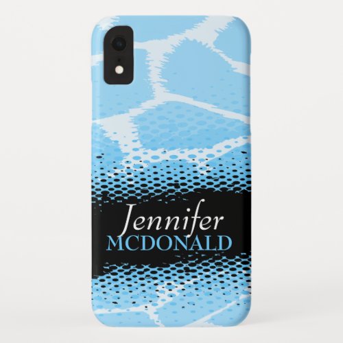 Light blue graphic animal print custom iPhone XR case