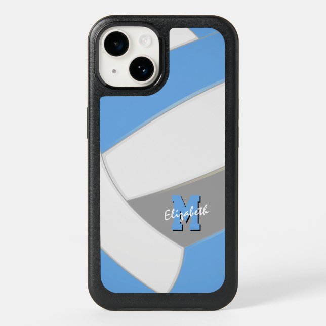 Light blue gray girls sports volleyball otterbox iPhone case (Back)