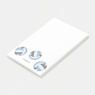 light blue gray personalized volleyball post-it notes