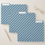 [ Thumbnail: Light Blue & Gray Stripes Pattern File Folders ]