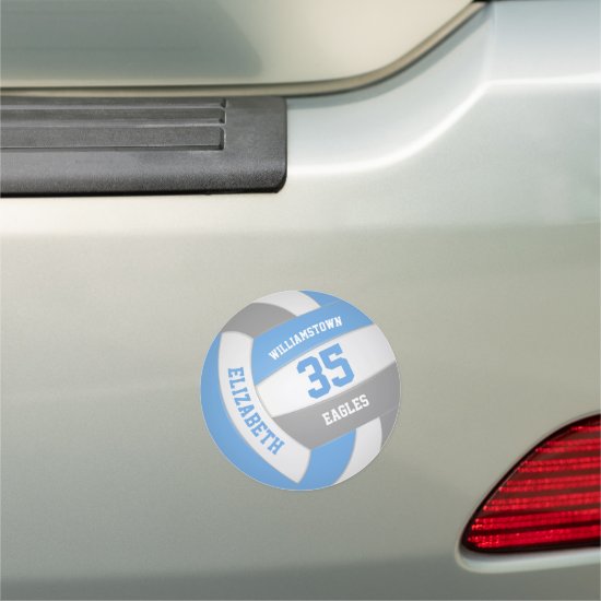 light blue gray volleyball gifting for whole team car magnet
