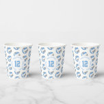 light blue gray volleyballs birthday party paper cups